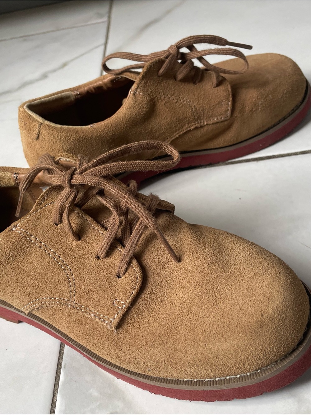 Sperry Top Sider Suede Lace-Up Shoes with Red Trim